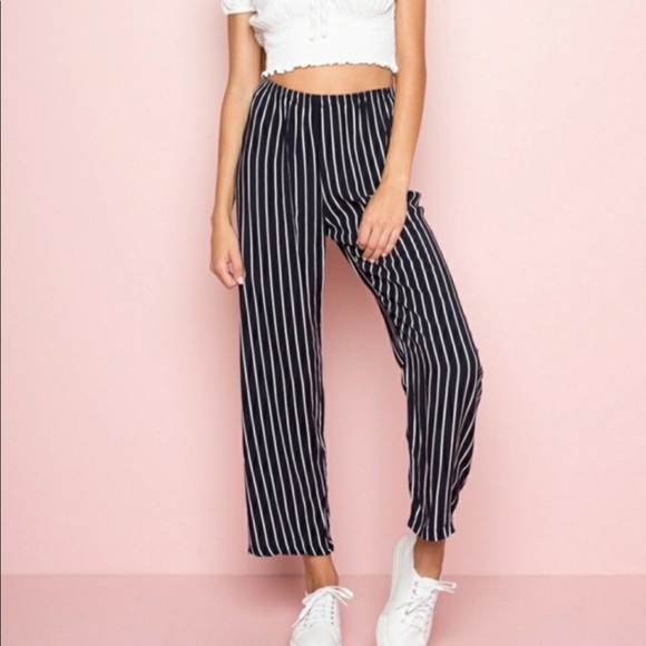 Brandy Melville Pants - Brandy Melville Stripped Elastic Waist Comfortable Pants
